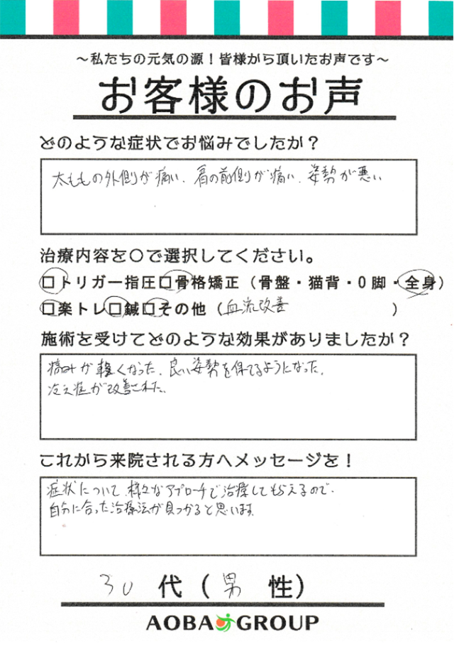 アンケート用紙